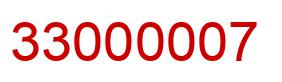Number 33000007 red image