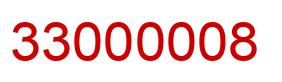 Number 33000008 red image