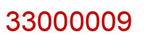 Number 33000009 red image