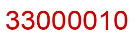 Number 33000010 red image