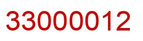 Number 33000012 red image