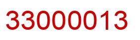 Number 33000013 red image