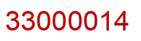 Number 33000014 red image