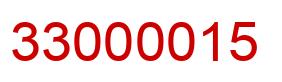 Number 33000015 red image