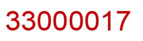 Number 33000017 red image