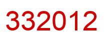 Number 332012 red image