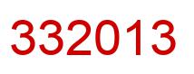 Number 332013 red image