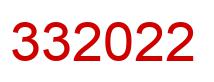 Number 332022 red image