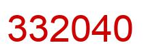 Number 332040 red image