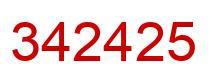 Number 342425 red image