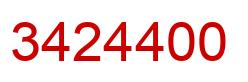 Number 3424400 red image