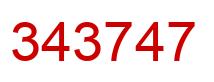 Number 343747 red image