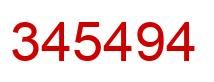 Number 345494 red image