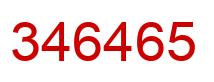 Number 346465 red image