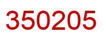 Number 350205 red image