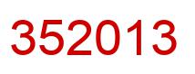 Number 352013 red image
