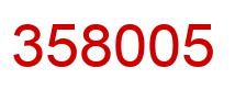 Number 358005 red image