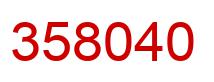 Number 358040 red image