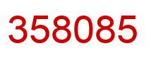 Number 358085 red image