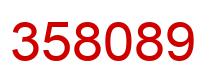 Number 358089 red image