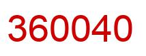 Number 360040 red image