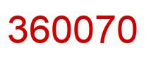 Number 360070 red image