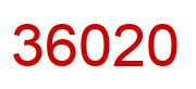 Number 36020 red image