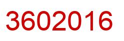 Number 3602016 red image