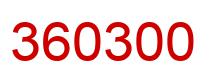 Number 360300 red image