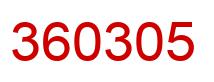 Number 360305 red image