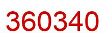 Number 360340 red image