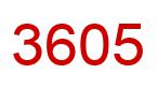 Number 3605 red image