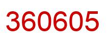 Number 360605 red image