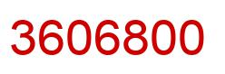 Number 3606800 red image