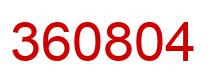Number 360804 red image