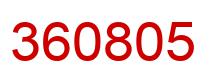 Number 360805 red image