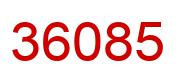 Number 36085 red image