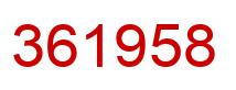 Number 361958 red image