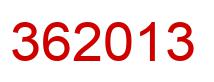 Number 362013 red image