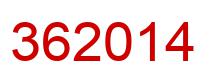 Number 362014 red image