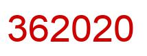 Number 362020 red image
