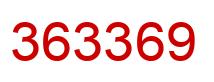 Number 363369 red image