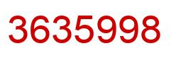 Number 3635998 red image