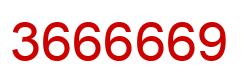 Number 3666669 red image