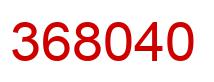 Number 368040 red image