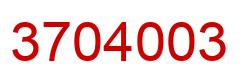 Number 3704003 red image