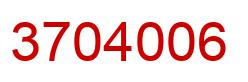 Number 3704006 red image
