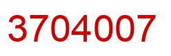 Number 3704007 red image