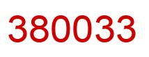 Number 380033 red image