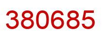 Number 380685 red image